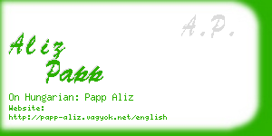 aliz papp business card
